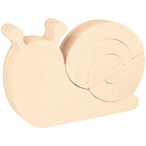 Artémio Puzzle en bois - Escargot - 15 x 10,5 cm - 4 pcs