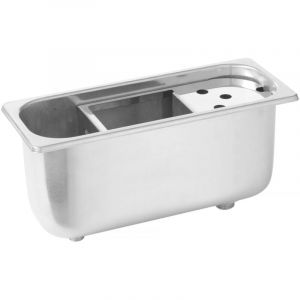 Hendi Rince cuill&egrave;re &agrave; glace, ligne d'alimentation en eau 3/8", ligne de drainage 3/4", 270x111x(H)115mm, acier inoxydable AISI 304