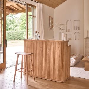 Bois Dessus Bois Dessous Bar en teck massif 140 cm