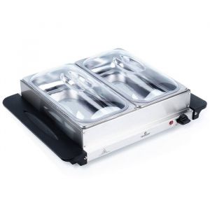 Excellent Electrics Chauffe-buffet électrique avec 2 plateaux en acier inoxydable