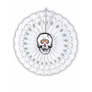 Rosace tête de squelette Halloween - 50 cm