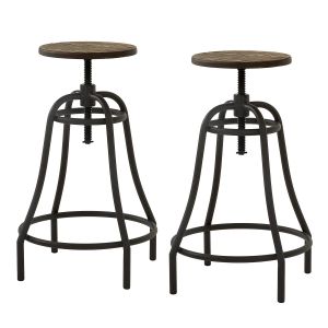 home24 LF - Tabouret Lot de 2 tabourets Malibu graphite. Produit Neuf ! Garantie 2 ans LF !