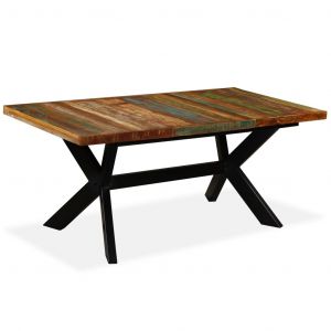 Image de VidaXL Table de salle à manger Bois massif recyclé Acier 180 cm