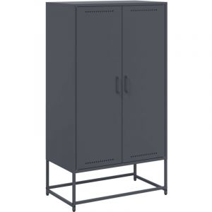 VidaXL Buffet haut anthracite 68,5x38,5x123,5 cm acier, buffet, placard, armoire latérale, armoire, armoire de rangement, armoire haute