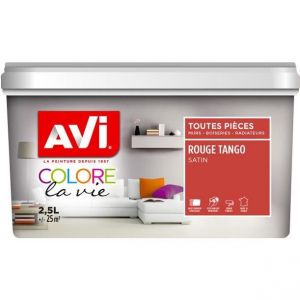 Image de Avi Peinture acrylique satin Colore la vie - 2.5 L - rouge tango - Peinture orange rouge