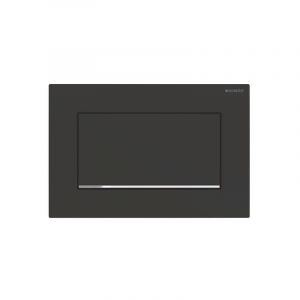 Geberit Sigma30 115.893.14.1 Noir Mat Laqué, Bandes chromé brillant