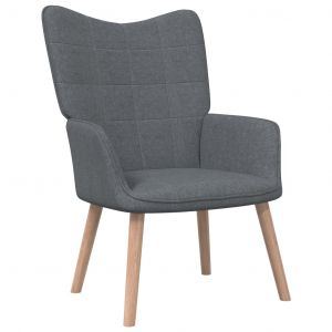 Image de VidaXL Chaise de relaxation 62x68,5x96 cm Gris foncé Tissu