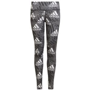 Image de Adidas Tight Long Aeroready Designed To Move Brand Love Noir, pointure 164 cm - Noir - Taille 164 cm