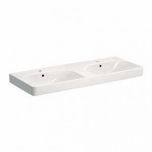 Image de Geberit Lavabo Smyle Square 120 cm 2 trous percés robinetterie