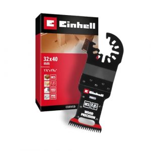 Einhell Original lame de scie plongeante en acier carbone pour le bois (largeur 32 mm, profondeur 40 mm, revêtement PTFE, denture japonaise, bord courbé, changement rapide)