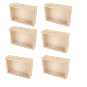 Art&eacute;mio 6 tirelires cadres en bois &agrave; customiser 12 x 17 cm