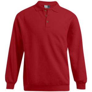 Image de Promodoro Polo sweat manches longues grandes tailles Hommes, XXXL, rouge feu