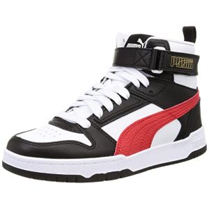 Puma Mixte RBD Game Basket, White-High Risk Red Black Team Gold, 39 EU