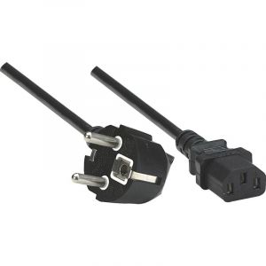 Manhattan 1.8m IEC 60320 C13/Schuko CEE 7 1.8m CEE7/7 Schuko Coupleur C13 Noir câble électrique - Cables électriques