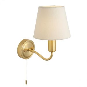 Endon Lampe avec abat jour Conway Acier,tissu Plaque Laiton en satin,tissu ivoire 1 ampoule 24cm - tissu