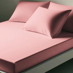 Drap-housse percale de coton TERTIO - rose