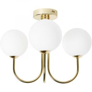 Beliani Lampe Suspendue Led En M&eacute;tal Blanc Loire