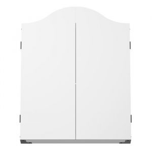 KOTO - Armoire à Fléchettes en Blanche (63 cm x 49 cm x 85 cm) Incl. 2 Tableaux Blancs de Score