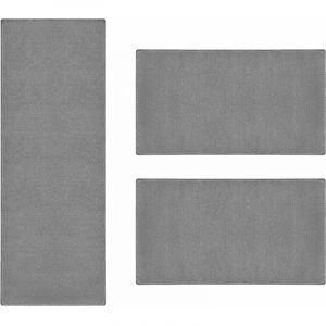 Karat - Descente de lit Dynasty Gris argent&eacute; 1 tapis 67 x 250 cm + 2 tapis 67 x 140 cm