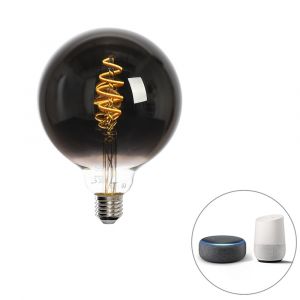 Lampe LED Smart E27 dimmable en Kelvin G125 noir 4W 60 lm 1800-3000K