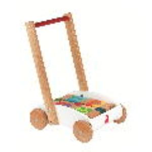 Janod Chariot de marche Mini Buggy + cubes de construction