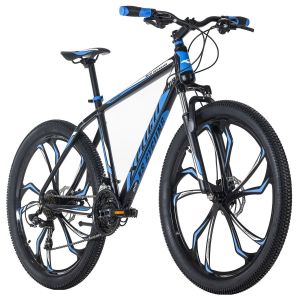 KS Cycling Vélo VTT Semi-Rigide 27,5'' - Xplicit - Homme - 21 Vitesses - Noir-Bleu - Taille de Cadre 53 cm