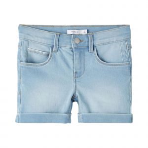 name it NKFSALLI Slim DNM Shorts 6470-TX Noos, Bleu Jeans Clair, 164 cm Fille