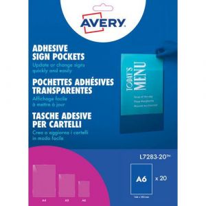 Avery-Zweckform 20 pochettes autocollantes d'affichage - 114 x 155 mm (pour feuille A6)