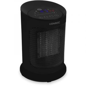 VONROC Chauffage électrique - chauffage soufflant - 1200W/1800W - céramique - 3 réglages - thermostat - minuterie - affichage LED - fonction swing - télécommande incluse - 20m2