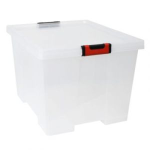 Eda Plastiques Boîte de rangement CLiPSTOCK, 75 litres, PP, transparent