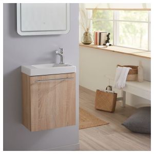 Image de Planetebain Ensemble lave mains + lave mains hamac 3 + robinet eau froide OAK BORDOLINO - Spécialiste salle de bain