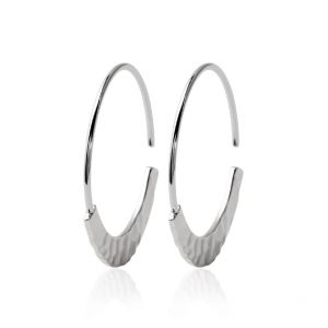 Créoles femme argent rhodié 27 mm - W6Y0300