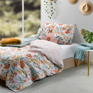 Housse de Couette 260x240 Marna + 2 taies Coton 57 Fils