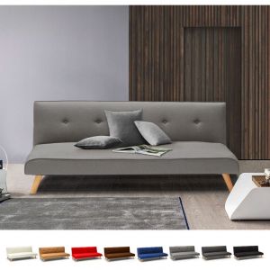 Image de Modus Sof&agrave; Canap&eacute; lit convertible 2 places Larimar en tissu pour le salon et le s&eacute;jour, Couleur: Gris