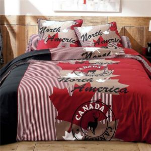 Housse de couette en coton CANADA - rouge