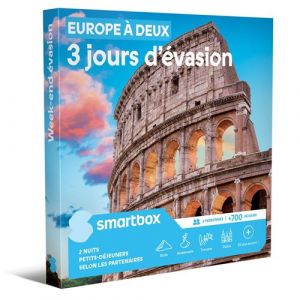 Smartbox Coffret Cadeau - Europe à deux Week-end évasion - 2 nuits en Europe avec petits-déjeuners selon les partenaires pour 2