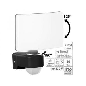 Lunartec Projecteur LED avec détecteur de mouvement PIR - 2200 lm - 30 W - Blanc chaud