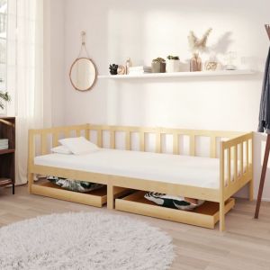 VidaXL Lit de repos avec tiroirs 90x200 cm Bois de pin massif