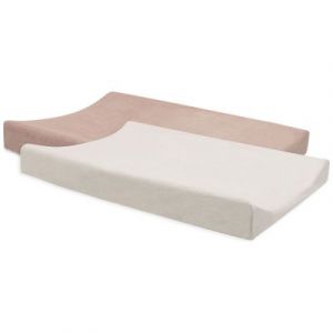 Jollein Lot de 2 Housses de Matelas à Langer - Wild Rose & Ivory
