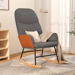 VidaXL Chaise à bascule Gris clair Tissu - Gris