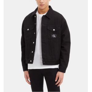 Calvin Klein Veste courte droite coton denim Noir Jeans - Couleur Noir - Taille L