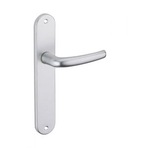 THIRARD Ensemble de poign&eacute;es pour porte int&eacute;rieure Maia sans trou, carr&eacute; 7mm, entr'axes 195mm, argent