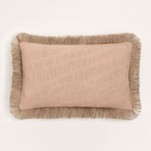 Coussin rectangulaire en coton (30x50 cm) Paraiba SKLUM Rose Noisette - Beige Lin 30 cm