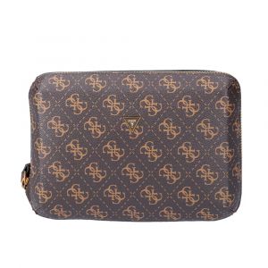 Guess Trousse Modena logo 4G Homme Marron