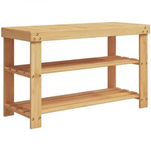 VidaXL Étagère à chaussures 3 niveaux 70x27,5x45 cm bambou