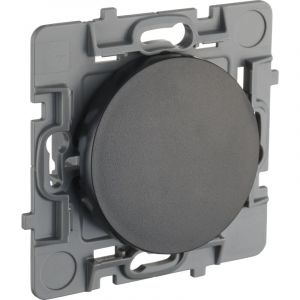 Debflex Casual Evo - Interrupteur Va et Vient - Interrupteur Mural Rond 10A - Design Sobre - Facile à Installer - ABS - Installation Encastrée - Noir - 76 x 76 x 34 mm