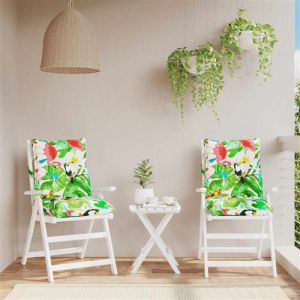 VidaXL Coussins De Chaise &Agrave; Dossier Bas Lot De 2 Multicolore