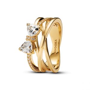 Pandora Bague Anneau Croisé & Nœud Scintillant - Taille 52