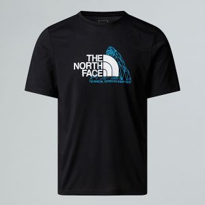The North Face T-shirt Mountain Foundation manches courtes noir blanc bleu - S