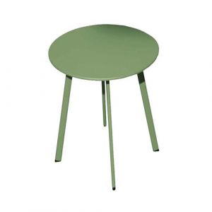 Image de Proloisirs Table Basse de Jardin Massaï en Acier époxy Amande - ø 50 cm